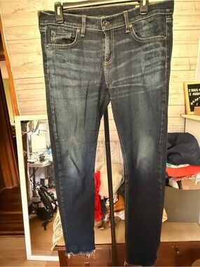 rag & bone Women's Dre Skinny Jeans Mid Rise Raw Hem Distressed